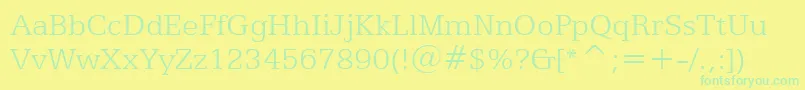 Egyptian505LightBt Font – Green Fonts on Yellow Background