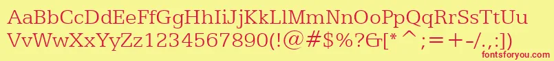 Egyptian505LightBt Font – Red Fonts on Yellow Background