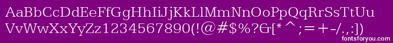 Egyptian505LightBt Font – White Fonts on Purple Background