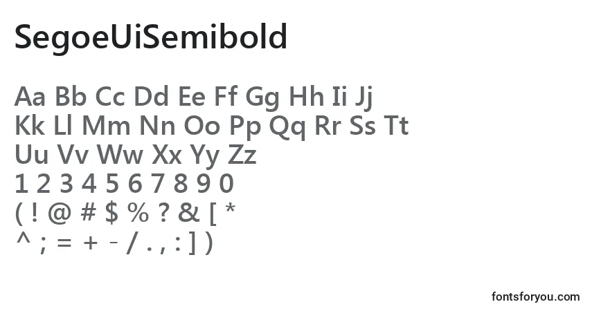 Schriftart SegoeUiSemibold – Alphabet, Zahlen, spezielle Symbole