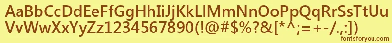 Подробнее о шрифте SegoeUiSemibold Шрифт SegoeUiSemibold – коричневые шрифты на жёлтом фоне