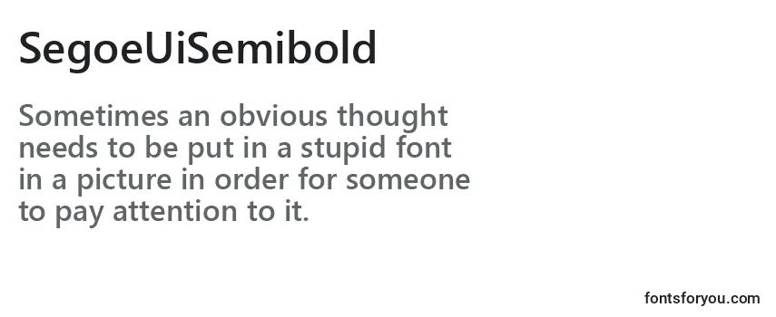 Review of the SegoeUiSemibold Font