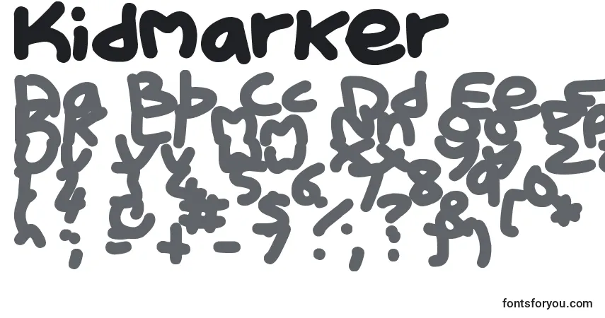KidMarker-fontti – aakkoset, numerot, erikoismerkit