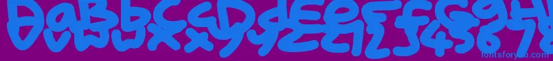 KidMarker Font – Blue Fonts on Purple Background