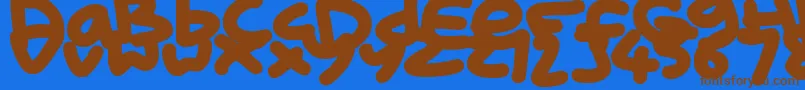 KidMarker Font – Brown Fonts on Blue Background