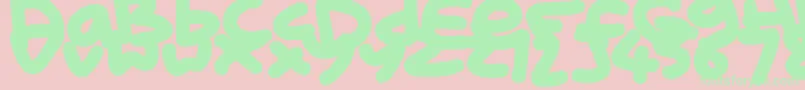 フォントKidMarker – ピンクの背景に緑の文字