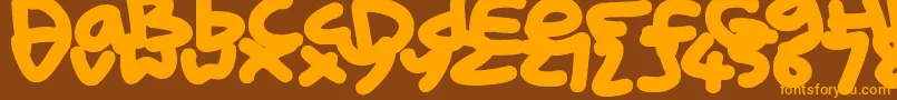 Подробнее о шрифте KidMarker Шрифт KidMarker – оранжевые шрифты на коричневом фоне