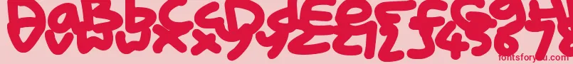 フォントKidMarker – ピンクの背景に赤い文字