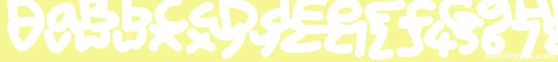 フォントKidMarker – 黄色い背景に白い文字