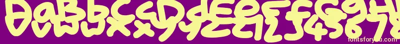 KidMarker-Schriftart – Gelbe Schriften auf violettem Hintergrund