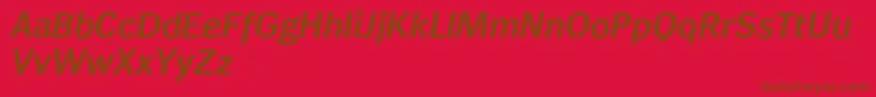 Wendelinreduced76halbfettkursiv Font – Brown Fonts on Red Background