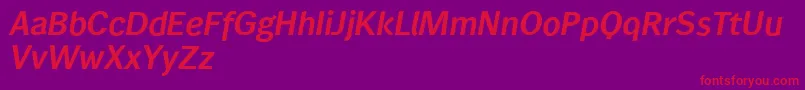 Wendelinreduced76halbfettkursiv Font – Red Fonts on Purple Background