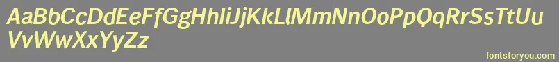 フォントWendelinreduced76halbfettkursiv – 黄色のフォント、灰色の背景