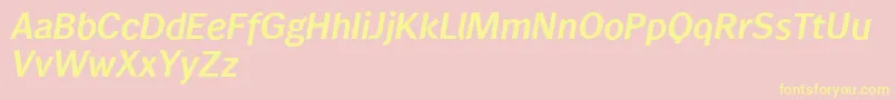 Wendelinreduced76halbfettkursiv Font – Yellow Fonts on Pink Background