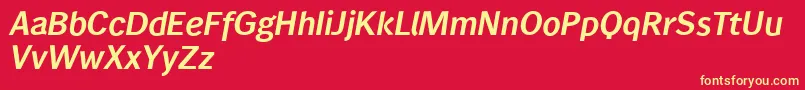 Wendelinreduced76halbfettkursiv Font – Yellow Fonts on Red Background