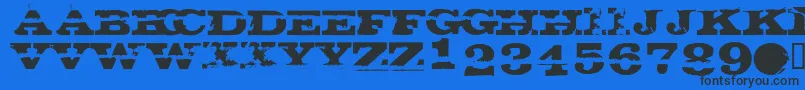 GatecrasherTexan Font – Black Fonts on Blue Background