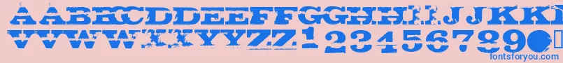 GatecrasherTexanフォントについての詳細 フォントGatecrasherTexan – ピンクの背景に青い文字