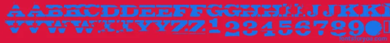 GatecrasherTexan Font – Blue Fonts on Red Background