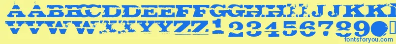 GatecrasherTexan Font – Blue Fonts on Yellow Background