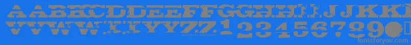 フォントGatecrasherTexan – 青い背景に灰色の文字