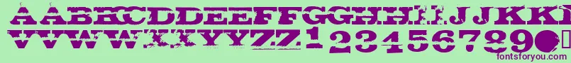 GatecrasherTexan Font – Purple Fonts on Green Background
