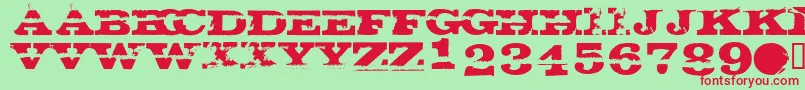 GatecrasherTexan Font – Red Fonts on Green Background