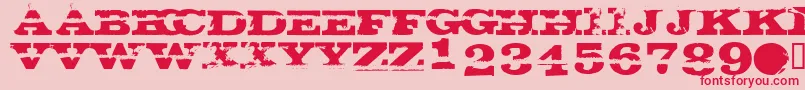 GatecrasherTexan Font – Red Fonts on Pink Background
