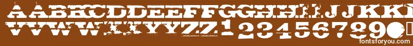 En savoir plus sur la police GatecrasherTexan Police GatecrasherTexan – polices blanches sur fond brun