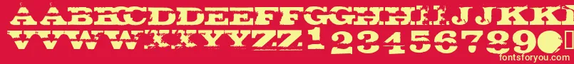 GatecrasherTexan Font – Yellow Fonts on Red Background