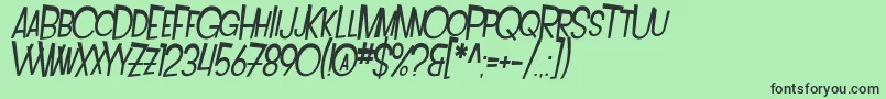 SfIntoxicatedBluesExtendedOblique Font – Black Fonts on Green Background