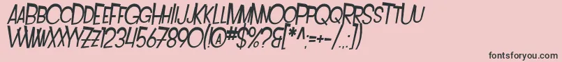 フォントSfIntoxicatedBluesExtendedOblique – ピンクの背景に黒い文字