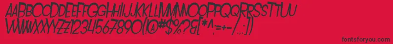 SfIntoxicatedBluesExtendedOblique Font – Black Fonts on Red Background