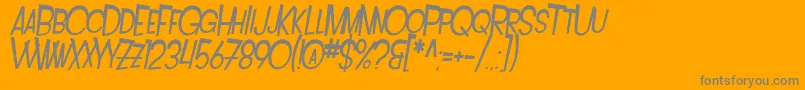 Czcionka SfIntoxicatedBluesExtendedOblique – szare czcionki na pomarańczowym tle