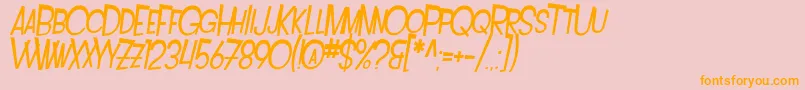 SfIntoxicatedBluesExtendedOblique-Schriftart – Orangefarbene Schriften auf rosa Hintergrund