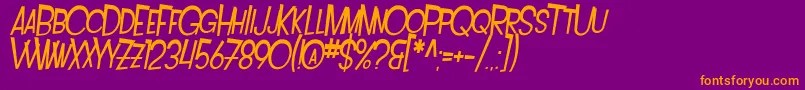 Czcionka SfIntoxicatedBluesExtendedOblique – pomarańczowe czcionki na fioletowym tle