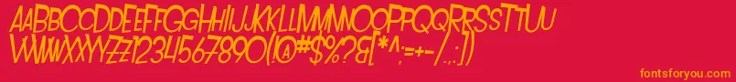SfIntoxicatedBluesExtendedOblique Font – Orange Fonts on Red Background