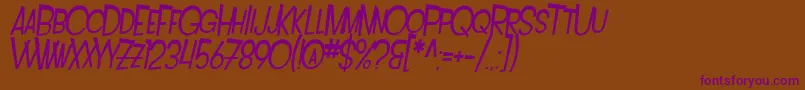 SfIntoxicatedBluesExtendedOblique Font – Purple Fonts on Brown Background