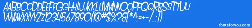 SfIntoxicatedBluesExtendedOblique Font – White Fonts on Blue Background