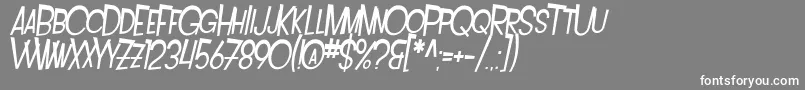 SfIntoxicatedBluesExtendedOblique Font – White Fonts on Gray Background