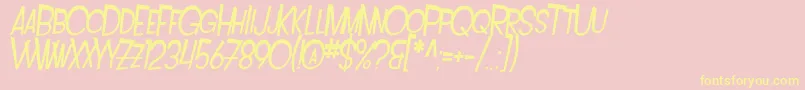 SfIntoxicatedBluesExtendedOblique Font – Yellow Fonts on Pink Background