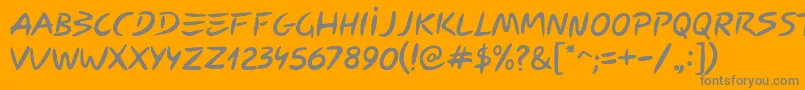 Czcionka Carybe – szare czcionki na pomarańczowym tle