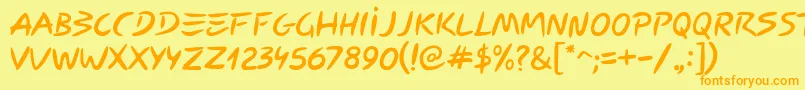 Więcej informacji o czcionce Carybe Czcionka Carybe – pomarańczowe czcionki na żółtym tle