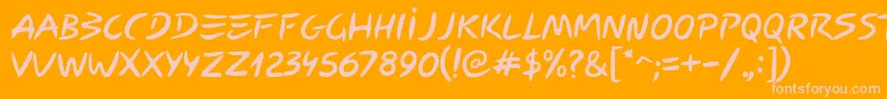 Police Carybe – polices roses sur fond orange