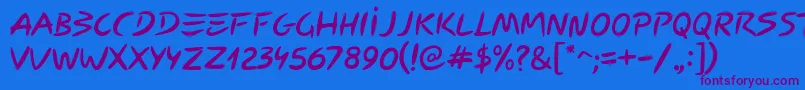 Carybe-fontti – violetit fontit sinisellä taustalla