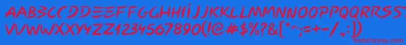 Carybe Font – Red Fonts on Blue Background