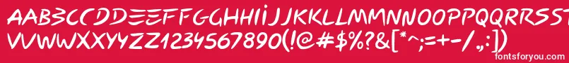 Carybe-Schriftart – Weiße Schriften auf rotem Hintergrund