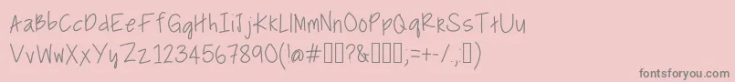フォントBullfrogsAndButterflies – ピンクの背景に灰色の文字