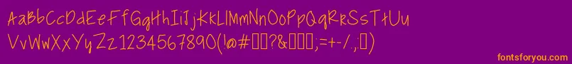 BullfrogsAndButterflies Font – Orange Fonts on Purple Background