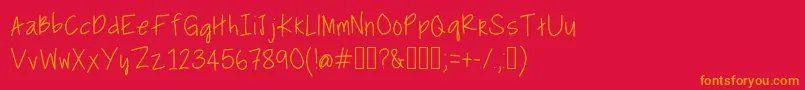 BullfrogsAndButterflies Font – Orange Fonts on Red Background