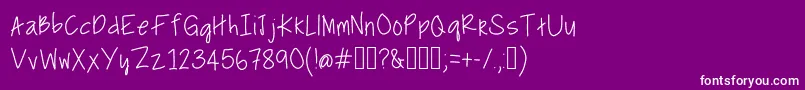 フォントBullfrogsAndButterflies – 紫の背景に白い文字